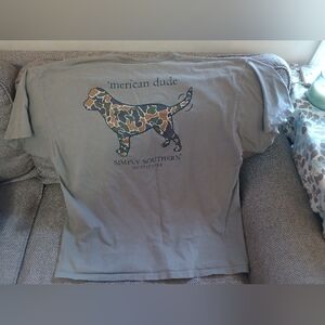 Simply Southern Outfitters Camo Dog 'merican dude T-shirt Size XXL